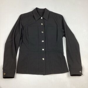 Jones New York Sport Stretch Black Snap Front Light Jacket